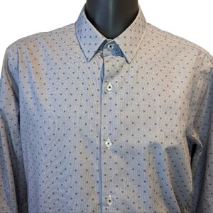 Rw&co blue athletic fit button front shirt XL